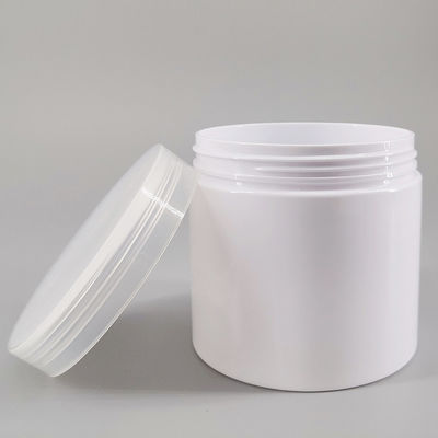 350ml White PET Plastic Jar With PP Screw Cap, Cylinder Wide Mouth Jar For Hair Gel Cosmetic Food Tooth Powder Packaging
