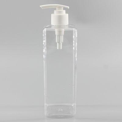 300 / 500 / 550ml PET Clear Square Shampoo Shower Gel Bottle Home Use Large Clear Hand Sanitizer Flat Plastic Bottle