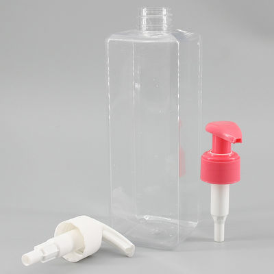 300 / 500 / 550ml PET Clear Square Shampoo Shower Gel Bottle Home Use Large Clear Hand Sanitizer Flat Plastic Bottle