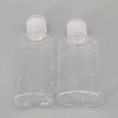 60ml Empty Square Alcohol Disinfection Gel Bottle, PET Plastic Clear Hand Sanitizer Bottle With PP Flip Top Cap