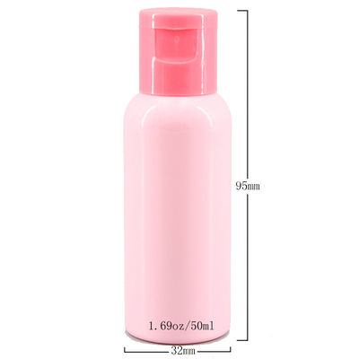 1.7oz50ml Pink PET Cosmetic Bottle Small-Size Liquid Container Skincare Bottle Flip Top Cap Sprayer Pump Plastic Bottle