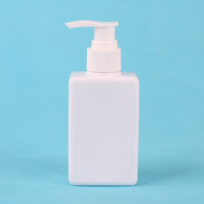 150ml PET White Square Cosmetic Men's Shampoo Pump Bottles