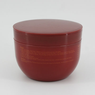 400g Red PET Body Scrub Jar Bowl Shape 500ml Plastic Jar