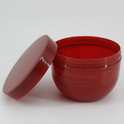 400g Red PET Body Scrub Jar Bowl Shape 500ml Plastic Jar