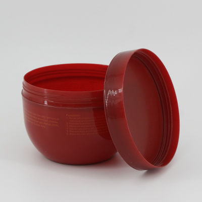 400g Red PET Body Scrub Jar Bowl Shape 500ml Plastic Jar
