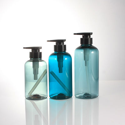 400ml Transparent Blue Shampoo Shower Gel Bottle