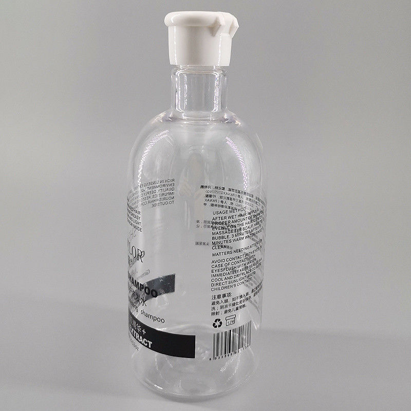 13.53oz400ml Transparent PET Shampoo Bottle Round Clear Shower Gel Toiletries Bottle Can Be Screen Printed And Labelled