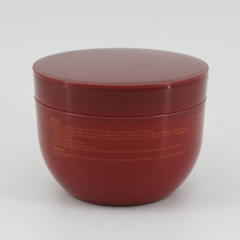 400g Red PET Body Scrub Jar Bowl Shape 500ml Plastic Jar