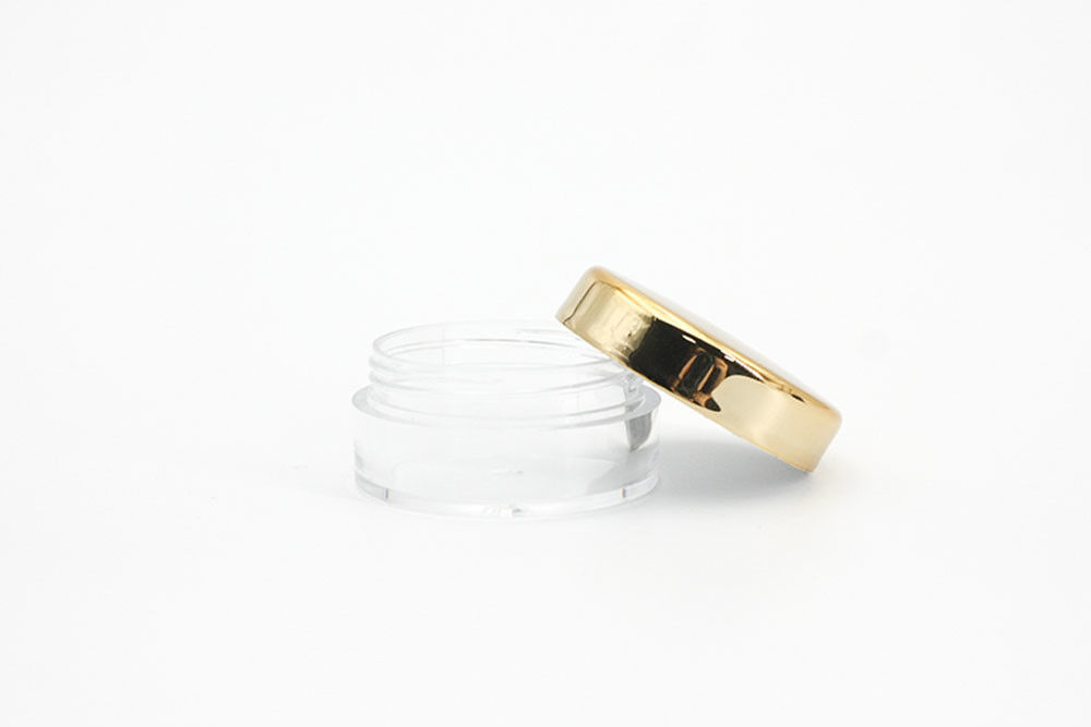 38mm 10ml 5g Clear Cosmetic Jars With Golden Screw Cap